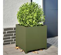 vidaXL Garden Planter Patio Flower Pot Outdoor Planter Box Olive Green Steel