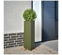 Garden Planter Olive Green Steel Triangular Elevated Plant Holder 30x26x75cm Pro