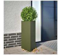 Garden Planter Olive Green Steel Triangular Outdoor Raised Planter 40x34.5x70cm
