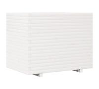 vidaXL Garden Planter White 90x60x72.5 cm Solid Wood Pine, White
