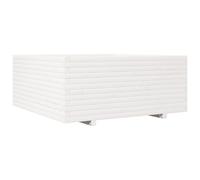 vidaXL Garden Planter White 110x110x49.5 cm Solid Wood Pine