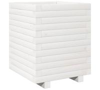 vidaXL Garden Planter Outdoor Flower Pot Planter Pot White Solid Wood Pine