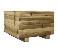 vidaXL Garden Planter Outdoor Flower Pot 40x40x26.5 cm Impregnated Pine Wood Brown