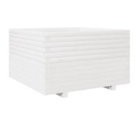 vidaXL Garden Planter White 80x80x49.5 cm Solid Wood Pine