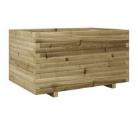 vidaXL Garden Planter White 90x60x49.5 cm Solid Wood Pine 3282565, White