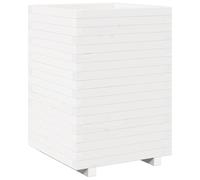 vidaXL Garden Planter White 50x50x72.5 cm Solid Wood Pine