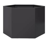 vidaXL Garden Planter Olive Green Hexagon Steel 69 x 60 x 45 cm Outdoor Raised Bed