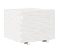 vidaXL Garden Planter Outdoor Flower Pot Planter Pot White Solid Wood Pine