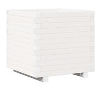 vidaXL Garden Planter Outdoor Flower Pot Planter Pot White Solid Wood Pine