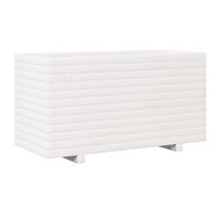 Garden Planter Outdoor Flower Pot White Solid Wood Pine vidaXL