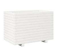 Garden Planter Outdoor Flower Pot White Solid Wood Pine vidaXL