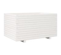 Garden Planter Outdoor Flower Pot White Solid Wood Pine vidaXL