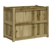 vidaXL Garden Planter 90x50x70 cm Impregnated Wood Pine, Brown