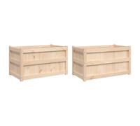 Garden Planter Patio Flower Pot Planter Box Plant Pot Solid Wood Pine vidaXL
