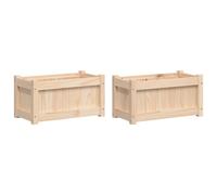 vidaXL Garden Planters 2 pcs Solid Wood Pine
