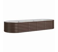 (brown, 224 x 80 x 36 cm) vidaXL Garden Planter Patio Flower Pot Raised Garden Bed Powder-coated Steel