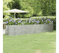Garden Planter Patio Flower Pot Raised Garden Bed Powder-coated Steel vidaXL