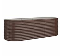 (brown, 224 x 80 x 68 cm) vidaXL Garden Planter Patio Flower Pot Raised Garden Bed Powder-coated Steel