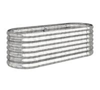 (silver, 114 x 40 x 36 cm) vidaXL Garden Planter Patio Flower Pot Raised Garden Bed Powder-coated Steel