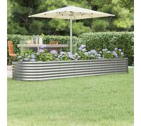 Garden Planter Powder-Coated Steel Anthracite 296x80x36cm Oval Raised Deep Bed