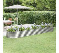 Garden Planter Powder-Coated Steel Anthracite 368x80x36 cm Oval Rust-Resistant.