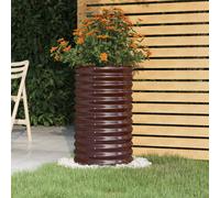 Vidaxl Garden Planter Galvanised Steel 40X40X68 Cm Brown