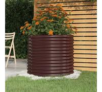 vidaXL Garden Planter Outdoor Plant Stand Raised Bed Flower Pot Patio Planter Vegetable Herb Bed Flower Box Galvanised Steel Brown