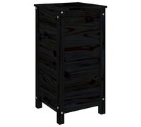 Garden Planter Raised Bed Flower Box Pot Black Solid Wood Pine vidaXL