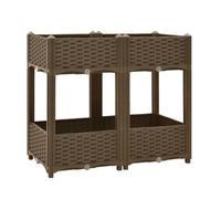 Garden Planter Raised Flower Bed Plant Pot Window Vegetable Herb Box Tray Frame (2 Tier 4 Planter: L 80cm x D 40cm x H83cm)