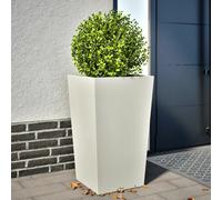 Garden Planter Raised White Cold-Rolled Steel 45x45x75cm Deep Rustic Modern Plus