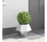 Garden Planter Rectangular Stainless Steel Silver 50x50x40 cm Outdoor for Patio