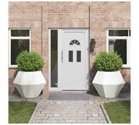 vidaXL Planter 2 pcs White 100 x 100 x 80 cm Steel