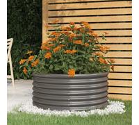 Vidaxl Garden Planter Galvanised Steel 80X80X36 Cm Grey