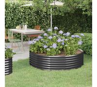 Garden Planter Round Powder-Coated Steel Anthracite 140cm x 36cm Deep Raised Bed
