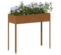 Garden Planter rust brown 100.5x40.5x90cm Weathering Steel 100x40x20cm raised XL