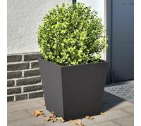 Garden Planter Set of 2 Black Cold-Rolled Steel 40x40x40cm Square Elevated Pair