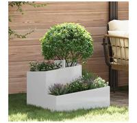 Garden Planter Silver Galvanised Steel 60x60x50cm Outdoor Modern Metal Stylish.