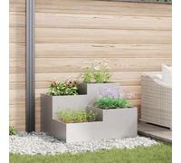 Garden Planter Silver Stainless Steel 100x100x60 cm Rectangular Outdoor ModernXL