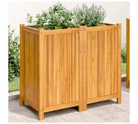 Garden Planter Solid Acacia Wood Natural 80x42x75cm with Liner Drainage Box Mini