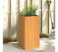 Garden planter Solid acacia wood natural finish 45x45x90 cm tall planter indoor