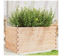 Garden Planter Solid Pine 90x60x45.5cm Natural Rustic Raised XL Flower Large Bed