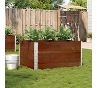 Garden Planter Solid Pine Dark Brown 120x80x60.5cm Stackable Foldable Raised Bed