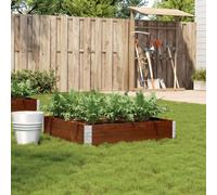 Garden Planter Solid Pine Wood Dark Brown 100x100x21.5cm Stackable Fold Hinged.