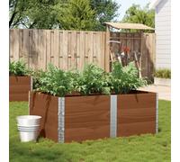 Garden Planter Solid Pine Wood Dark Brown 150x100x60.5cm Stackable Foldable Bed