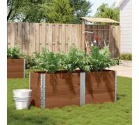 Garden Planter Solid Pine Wood Dark Brown 150x50x60.5 cm Stackable Foldable Easy