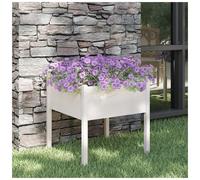 Garden Planter Solid Pinewood 70x70x70 cm White Untreated XL Outdoor Flower Box