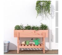 Garden planter solid pinewood Natural Douglas 101x30x69 cm with lower shelf DIY