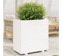 Garden Planter Solid Pinewood White 70x40x72.5 cm Raised Wooden Bed Large Rustic