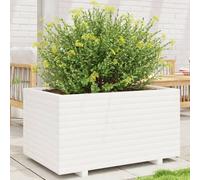 Garden Planter Solid Pinewood White 90x60x49.5 cm Large Outdoor Box for Terrace