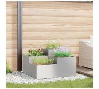 Garden Planter Stainless Steel Silver 100x100x48cm Rectangular Outdoor LargeSize